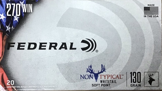 270 Win Federal 130 Grain Non-Typical Whitetail Soft Point 20 Rounds M-ID: 270DT130 UPC: 604544626995