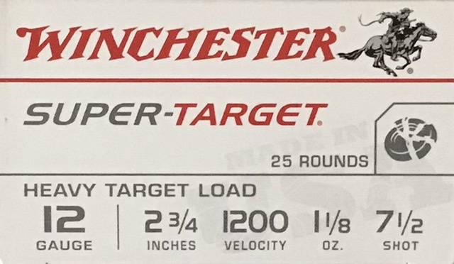 12 Gauge Winchester Heavy Target Load 2 3/4 inch 1 1/8oz 7.5 Shot 25 Rounds M-ID: TRGT12M7 UPC: 020892016194