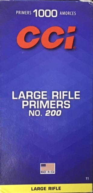 No. 200 CCI Large Rifle Primers 1000 Count M-ID: 0011 UPC: 076683500113