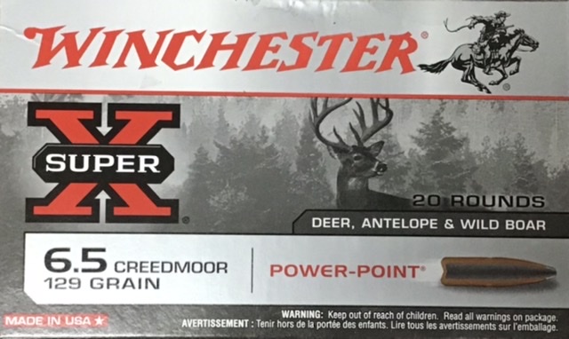 6.5 Creedmoor Winchester Super-X 129 Grain Power-Point 20 Rounds M-ID: X651 UPC: 020892226166