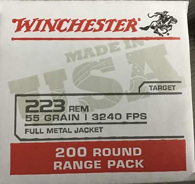 223 Rem Winchester 55 grain Full Metal Jacket 200 rounds M-ID: W223200 UPC: 020892225022