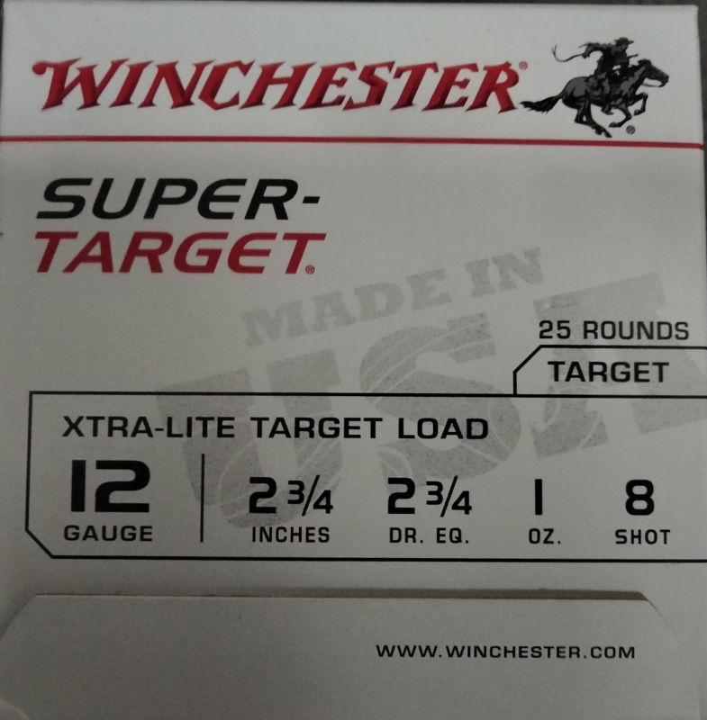 12 Gauge Winchester 2 3/4 in in. 1 oz oz. 8 shot 25 rnds M-ID: TRGTL128 UPC: 020892019263