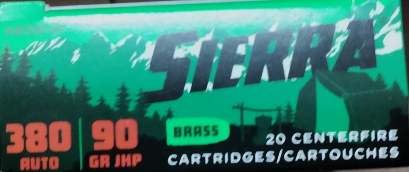 380 Auto Sierra Outdoor Master 90 gr JHP 200 rnds Sport Master (10 boxes) M-ID: A810027 UPC: 092763600160