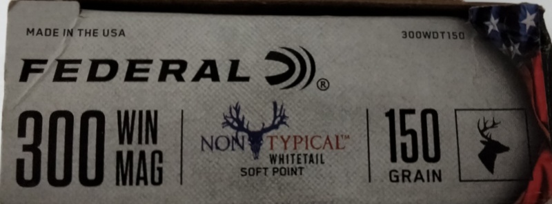 300 Win Mag Federal Whitetail 150 gr NonTypical SP 20 rnds M-ID: 300WDT150 UPC: 604544627190
