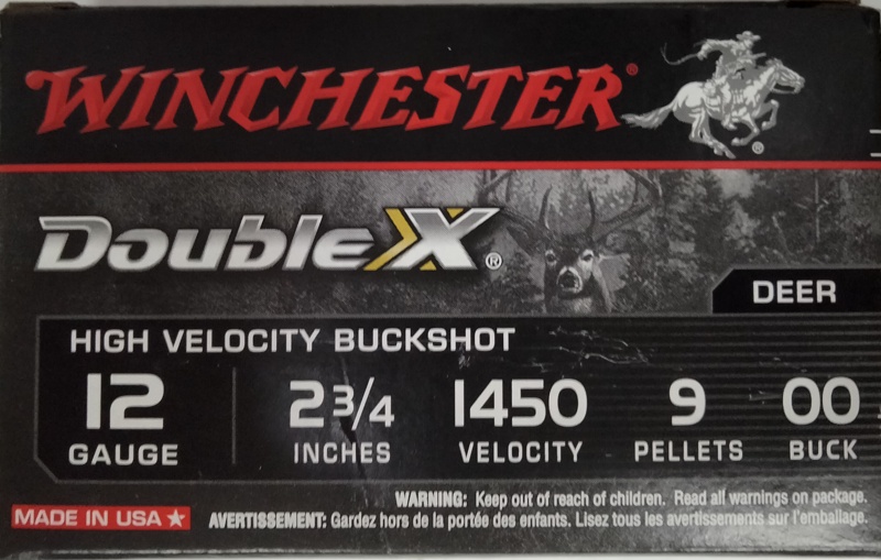 12 Gauge Winchester Double-X 2 3/4 in 9 Pellets Copper Plated 00 Buckshot 250 rnds (50 boxes of 5 rnds) M-ID: SB1200 UPC: 020892017344