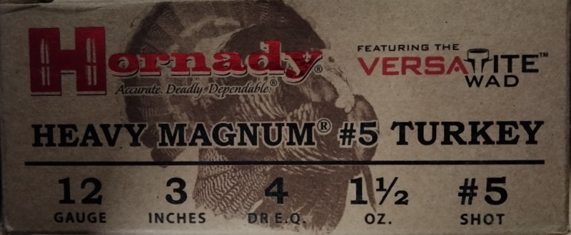 12 Gauge Hornady Heavy Magnum Turkey 3 in. 1.5 oz. 5 shot 10 rnds 1300 fps M-ID: 86241 UPC: 090255862416