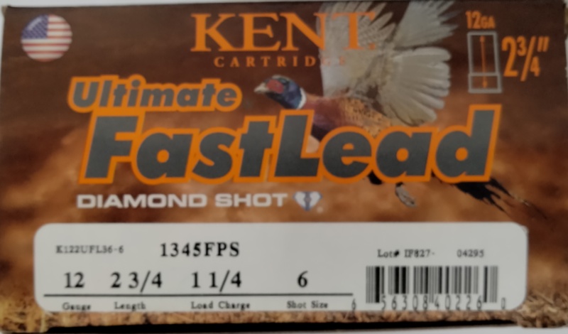 12 Gauge Kent Ultimate Fast Lead 2.75 in. 1 1/4 oz. 6 shot 250 rnds 1350 fps (10 boxes) M-ID: K122UFL366 UPC: 656308402260