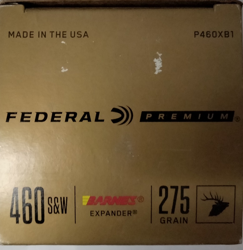 460 S&W Mag Federal Premium 275 gr. BRX 20 rnds 1670 fps Brass M-ID: P460XB1 UPC: 029465099084