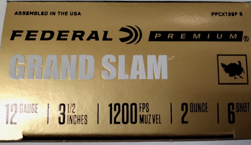 12 Gauge Federal Premium 3.5 in. 2 oz. 6 shot 10 rnds Grand Slam Turkey 1200 fps M-ID: PFCX139F6 UPC: 604544631791