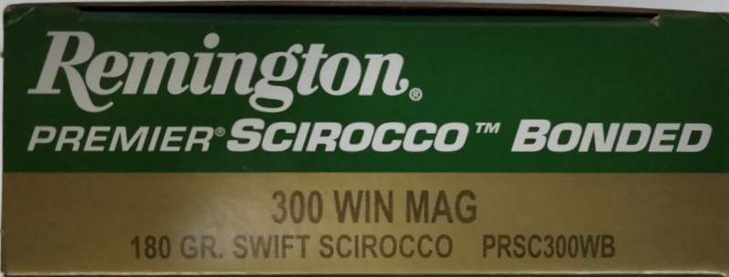 300 Win Mag Remington Premier Scirocco Bonded 180 gr. Swift Scirocco 20 rnds Brass M-ID: 29300/PRSC300WB UPC: 047700350806