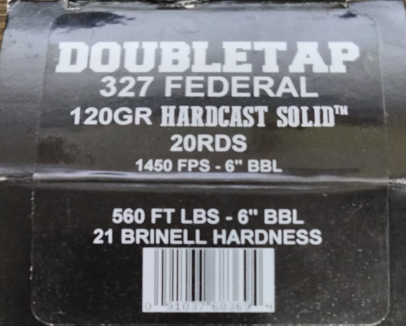 327 Federal Magnum DoubleTap 120 gr. Hardcast Solid 20 rnds 1450 fps/6 inch barrel Brass M-ID: 327F120HC UPC: 091037683694