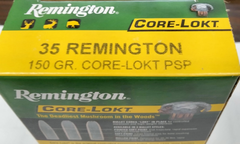 35 Rem Remington Core-Lokt 150 gr. Pointed Soft Point PSP 20 rnds 2300 fps Brass M-ID: 21491/R35R1 UPC: 047700057002