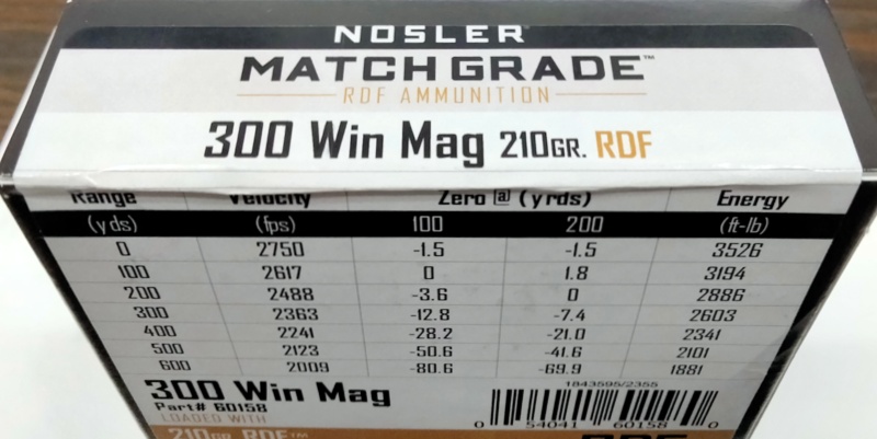 300 Win Mag Nosler Match Grade 210 gr. RDF HPBT Hollow Point Boat Tail 20 rnds 2750 fps Brass M-ID: 60158 UPC: 054041601580