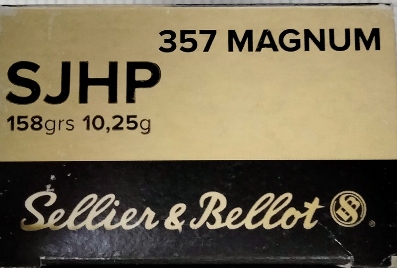357 Mag Sellier & Bellot 158 gr. Semi-Jacketed Hollow Point SJHP 50 rnds Brass M-ID: SB357C UPC: 754908500833